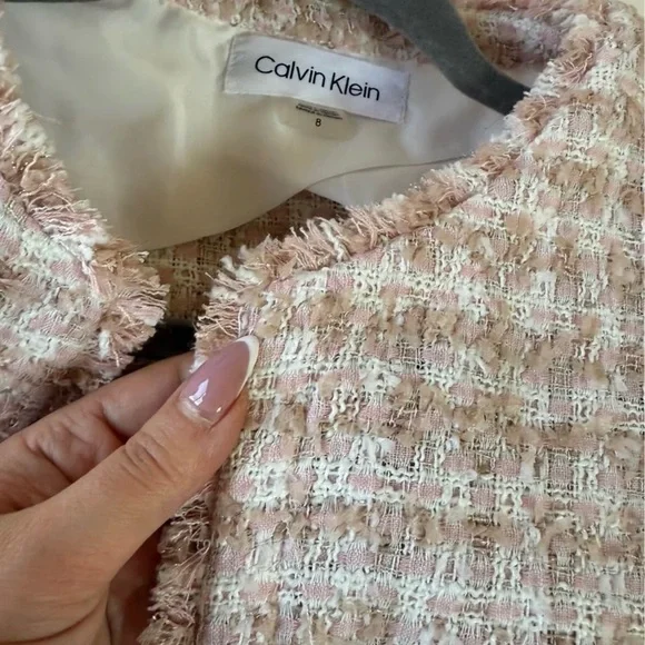 Calvin Klein Light Pink Tweed Blazer - Picture 4 of 4